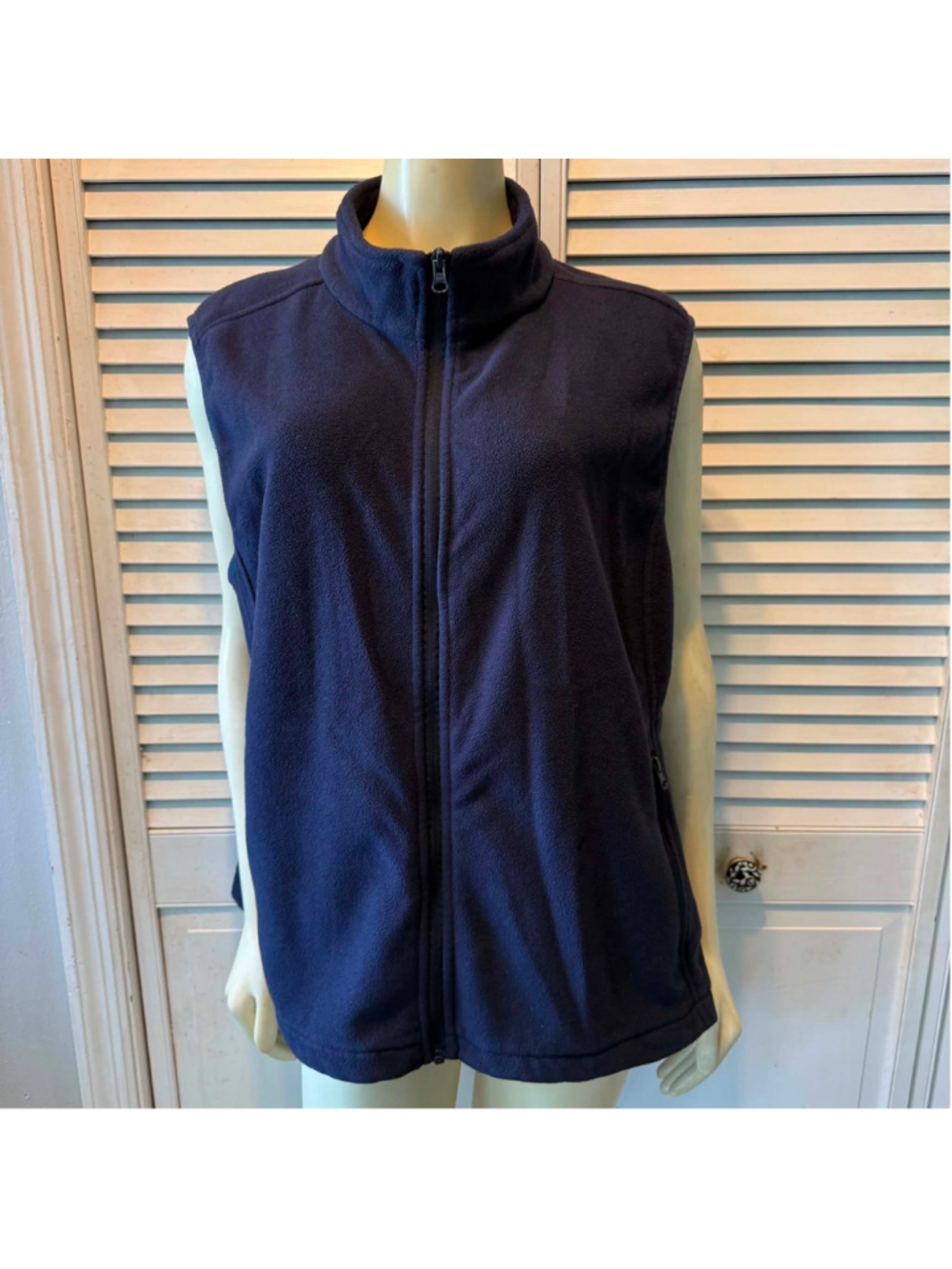 Outdoor Ventures Women's Fleece Vest Navy Blue Size 2X